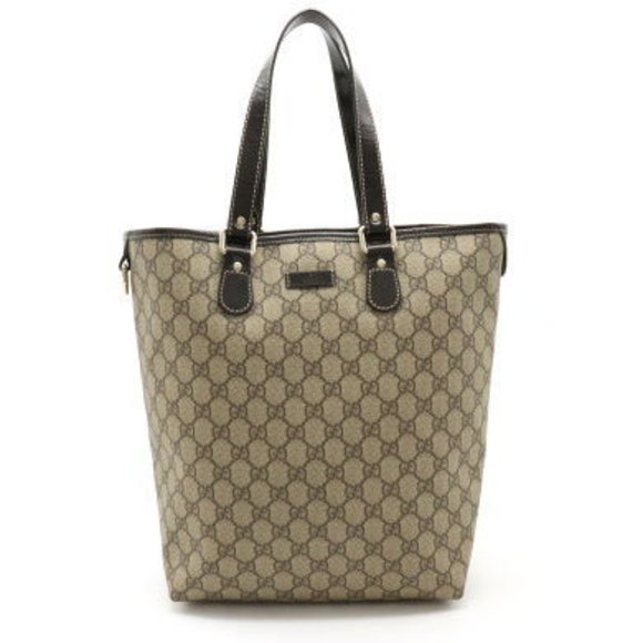 Gucci GG Supreme tote Shoulder Bag Patent beige Black - Picture 1 of 7